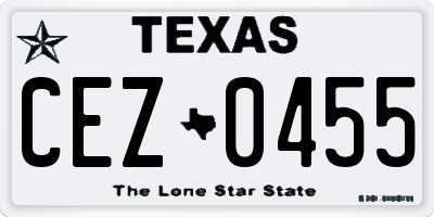 TX license plate CEZ0455