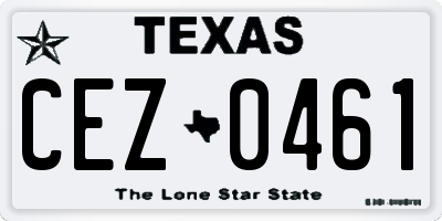 TX license plate CEZ0461