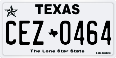 TX license plate CEZ0464
