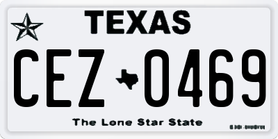 TX license plate CEZ0469