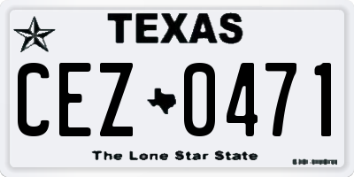 TX license plate CEZ0471