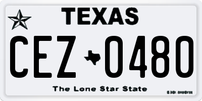TX license plate CEZ0480