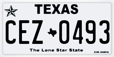 TX license plate CEZ0493