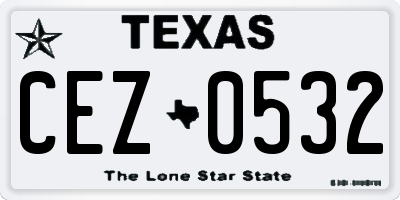 TX license plate CEZ0532