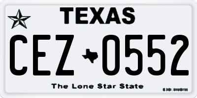 TX license plate CEZ0552