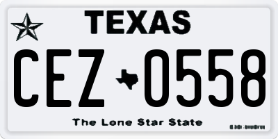 TX license plate CEZ0558