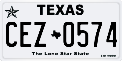 TX license plate CEZ0574