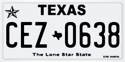 TX license plate CEZ0638