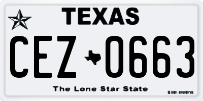 TX license plate CEZ0663