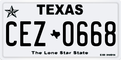 TX license plate CEZ0668