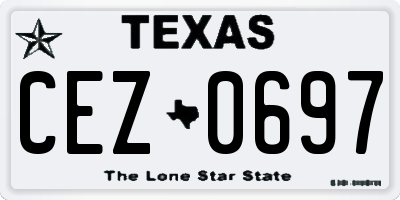TX license plate CEZ0697