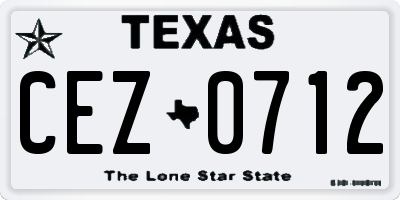 TX license plate CEZ0712