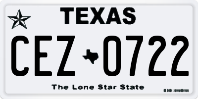 TX license plate CEZ0722