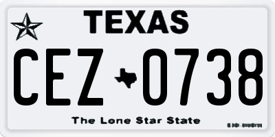 TX license plate CEZ0738
