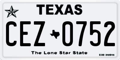 TX license plate CEZ0752