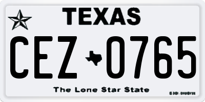 TX license plate CEZ0765