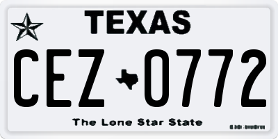 TX license plate CEZ0772