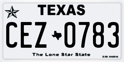 TX license plate CEZ0783