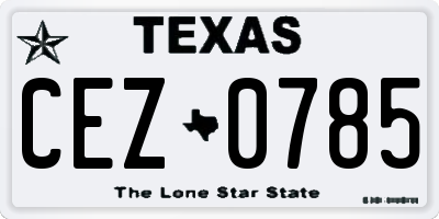 TX license plate CEZ0785