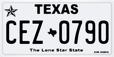 TX license plate CEZ0790
