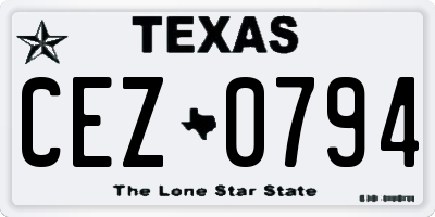 TX license plate CEZ0794