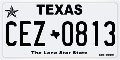 TX license plate CEZ0813