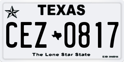 TX license plate CEZ0817