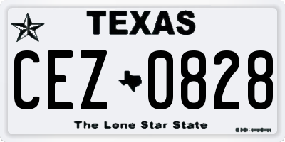 TX license plate CEZ0828