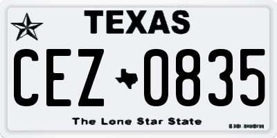TX license plate CEZ0835