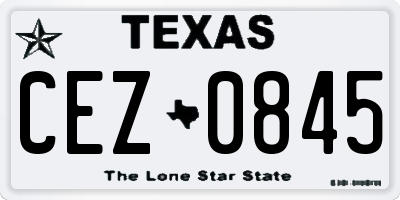 TX license plate CEZ0845