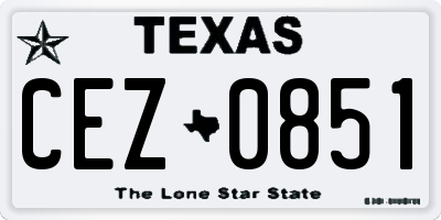 TX license plate CEZ0851