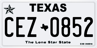 TX license plate CEZ0852