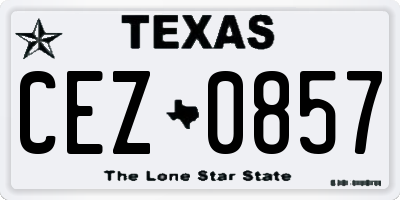 TX license plate CEZ0857