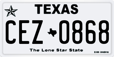 TX license plate CEZ0868