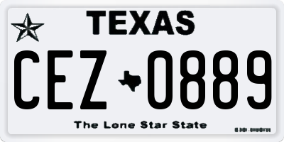TX license plate CEZ0889