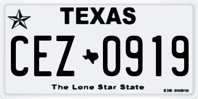 TX license plate CEZ0919