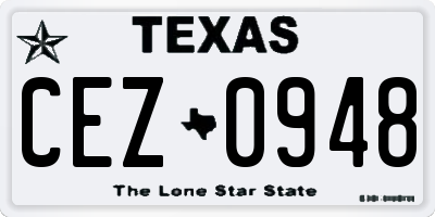 TX license plate CEZ0948