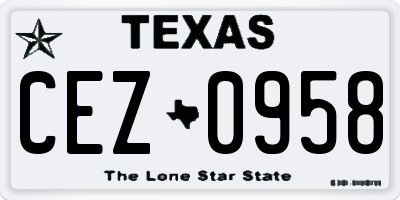 TX license plate CEZ0958