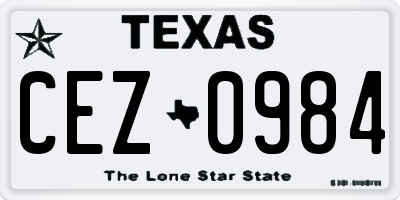 TX license plate CEZ0984