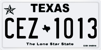 TX license plate CEZ1013
