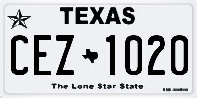 TX license plate CEZ1020