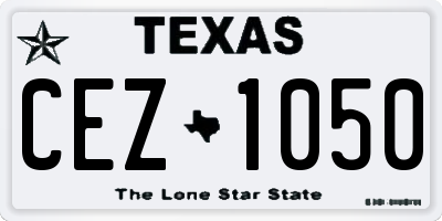 TX license plate CEZ1050