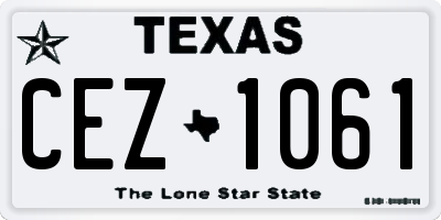 TX license plate CEZ1061