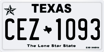 TX license plate CEZ1093