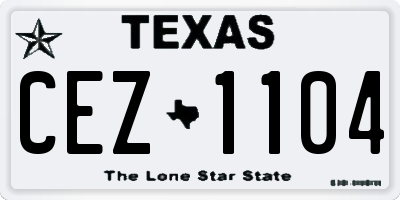 TX license plate CEZ1104
