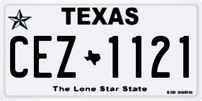 TX license plate CEZ1121