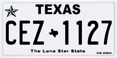 TX license plate CEZ1127