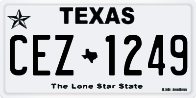 TX license plate CEZ1249