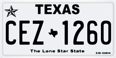 TX license plate CEZ1260