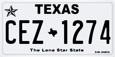 TX license plate CEZ1274